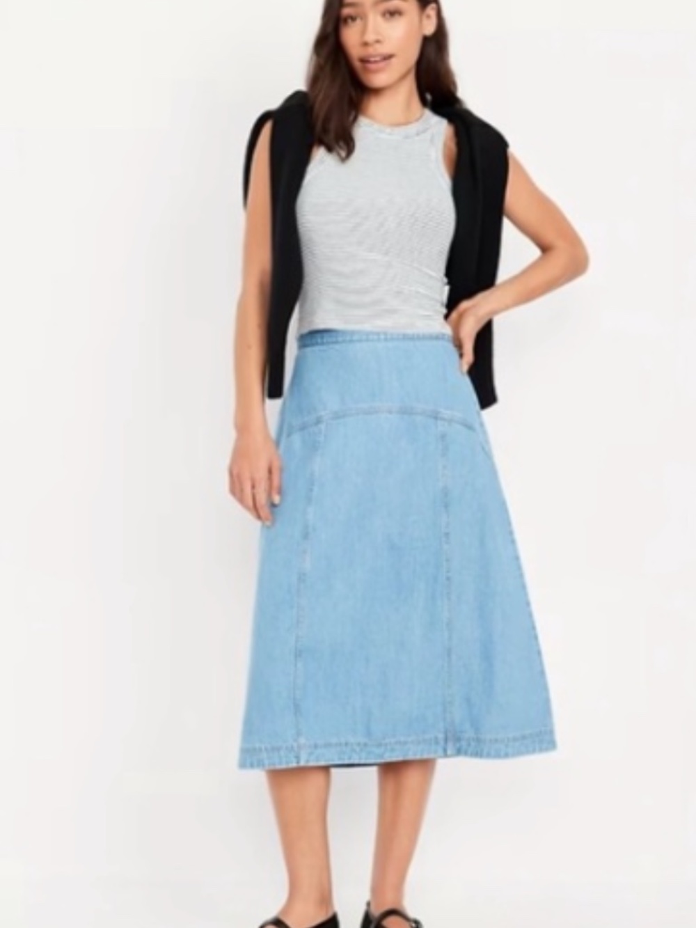 100% Cotton Old Navy High Rise Jean Skirt - Picture 2 of 4